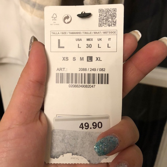 Zara | Stripe Sweatshirt with Bling Detail - Picture 4 of 5